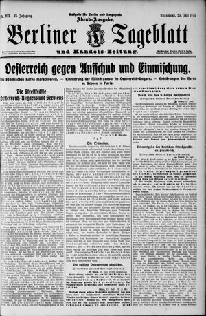 Berliner Tageblatt und Handels-Zeitung vom 25.07.1914