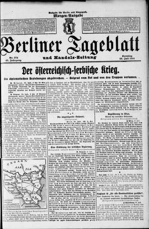 Berliner Tageblatt und Handels-Zeitung on Jul 26, 1914