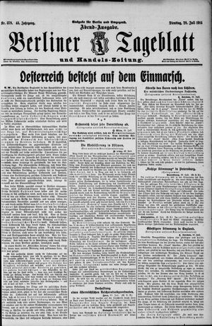 Berliner Tageblatt und Handels-Zeitung vom 28.07.1914