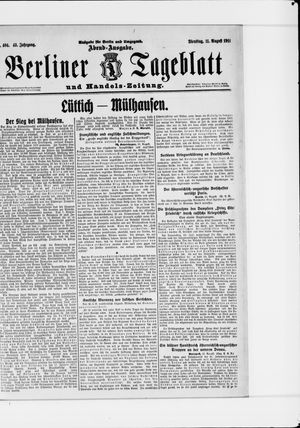 Berliner Tageblatt und Handels-Zeitung vom 11.08.1914