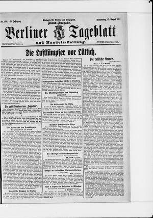 Berliner Tageblatt und Handels-Zeitung vom 13.08.1914