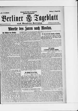 Berliner Tageblatt und Handels-Zeitung vom 17.08.1914