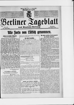 Berliner Tageblatt und Handels-Zeitung vom 18.08.1914