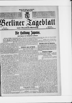 Berliner Tageblatt und Handels-Zeitung on Aug 19, 1914