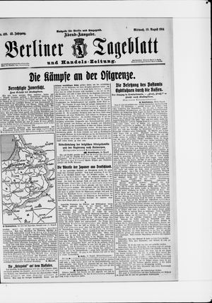 Berliner Tageblatt und Handels-Zeitung on Aug 19, 1914