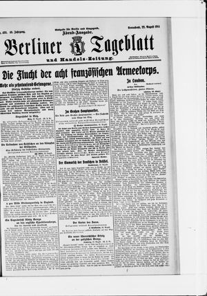 Berliner Tageblatt und Handels-Zeitung vom 22.08.1914