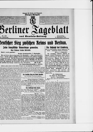 Berliner Tageblatt und Handels-Zeitung vom 03.09.1914