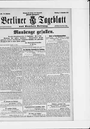Berliner Tageblatt und Handels-Zeitung vom 08.09.1914