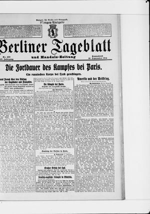 Berliner Tageblatt und Handels-Zeitung vom 12.09.1914