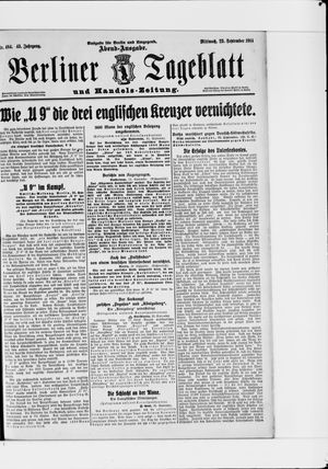Berliner Tageblatt und Handels-Zeitung vom 23.09.1914