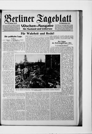 Berliner Tageblatt und Handels-Zeitung vom 24.09.1914