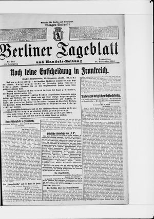 Berliner Tageblatt und Handels-Zeitung vom 24.09.1914