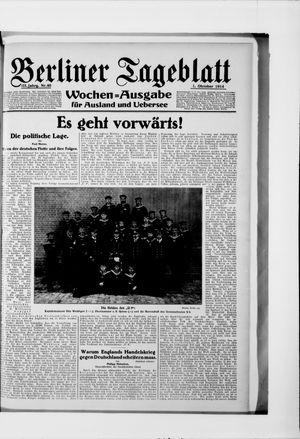 Berliner Tageblatt und Handels-Zeitung on Oct 1, 1914