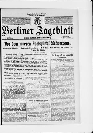 Berliner Tageblatt und Handels-Zeitung vom 08.10.1914