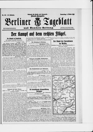 Berliner Tageblatt und Handels-Zeitung vom 08.10.1914