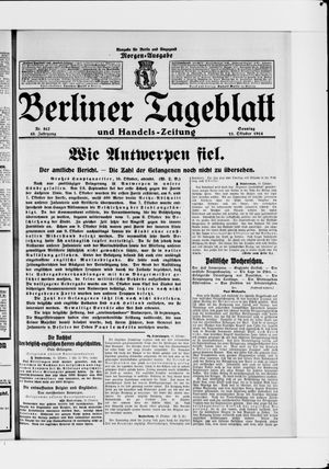 Berliner Tageblatt und Handels-Zeitung vom 11.10.1914