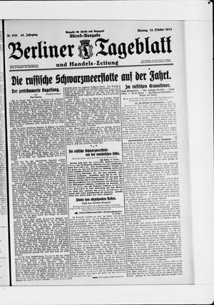 Berliner Tageblatt und Handels-Zeitung vom 12.10.1914