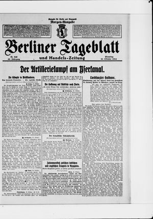 Berliner Tageblatt und Handels-Zeitung vom 27.10.1914