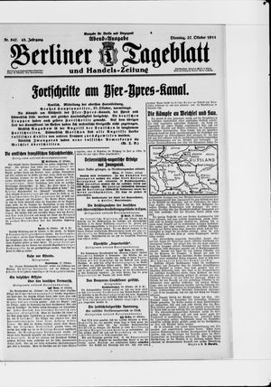 Berliner Tageblatt und Handels-Zeitung vom 27.10.1914