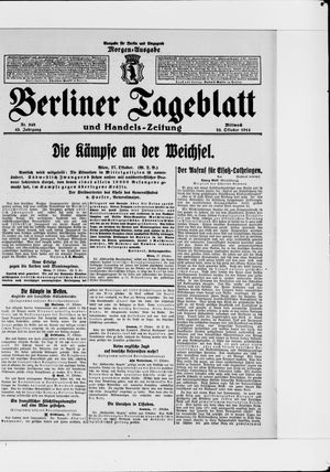 Berliner Tageblatt und Handels-Zeitung vom 28.10.1914