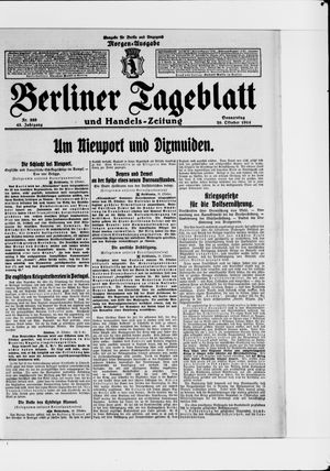 Berliner Tageblatt und Handels-Zeitung vom 29.10.1914