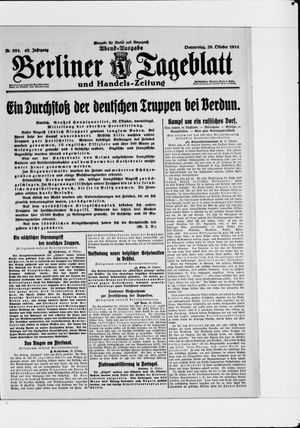 Berliner Tageblatt und Handels-Zeitung vom 29.10.1914
