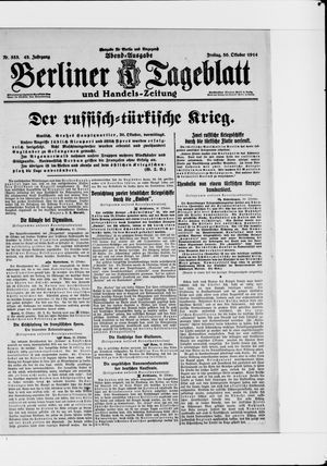 Berliner Tageblatt und Handels-Zeitung vom 30.10.1914