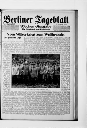 Berliner Tageblatt und Handels-Zeitung on Nov 3, 1914