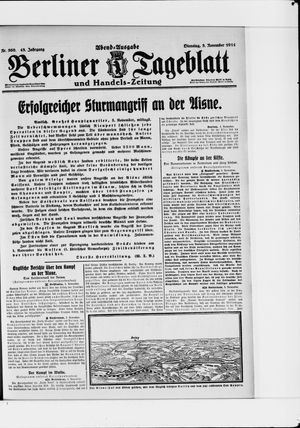 Berliner Tageblatt und Handels-Zeitung on Nov 3, 1914