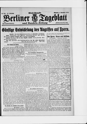 Berliner Tageblatt und Handels-Zeitung vom 04.11.1914