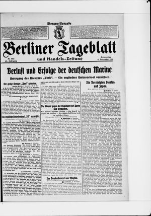 Berliner Tageblatt und Handels-Zeitung vom 05.11.1914