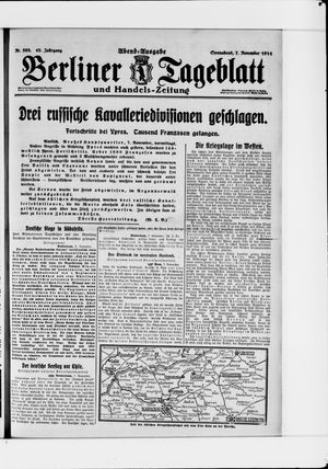 Berliner Tageblatt und Handels-Zeitung vom 07.11.1914