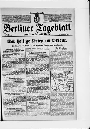 Berliner Tageblatt und Handels-Zeitung vom 10.11.1914