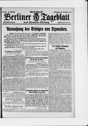 Berliner Tageblatt und Handels-Zeitung vom 12.11.1914