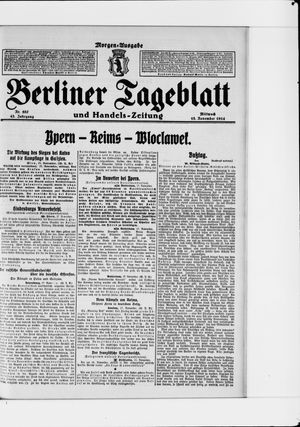 Berliner Tageblatt und Handels-Zeitung vom 18.11.1914