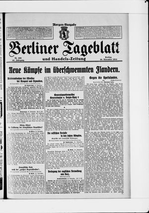 Berliner Tageblatt und Handels-Zeitung vom 20.11.1914