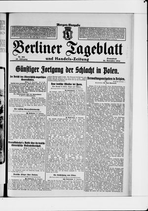 Berliner Tageblatt und Handels-Zeitung vom 21.11.1914