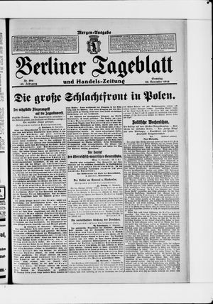 Berliner Tageblatt und Handels-Zeitung vom 22.11.1914