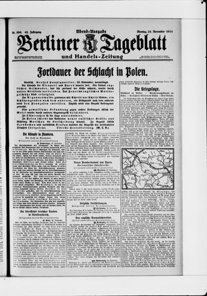 Berliner Tageblatt und Handels-Zeitung vom 23.11.1914