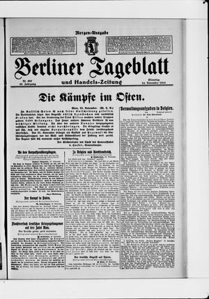 Berliner Tageblatt und Handels-Zeitung vom 24.11.1914