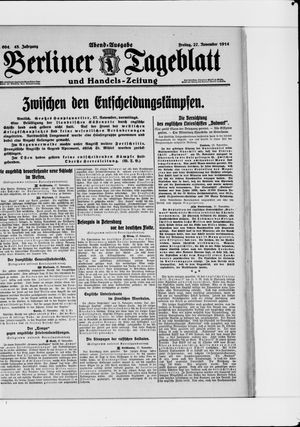 Berliner Tageblatt und Handels-Zeitung vom 27.11.1914