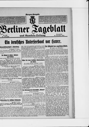 Berliner Tageblatt und Handels-Zeitung vom 28.11.1914