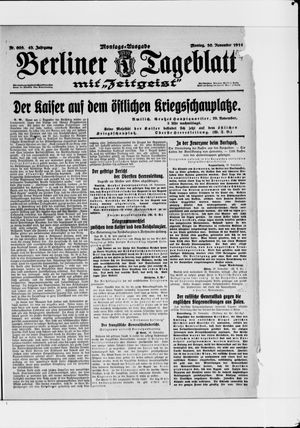 Berliner Tageblatt und Handels-Zeitung vom 30.11.1914