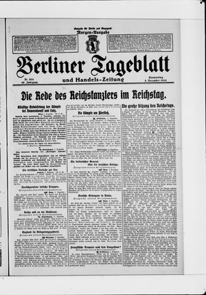 Berliner Tageblatt und Handels-Zeitung vom 03.12.1914