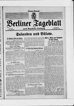 Berliner Tageblatt und Handels-Zeitung vom 05.12.1914