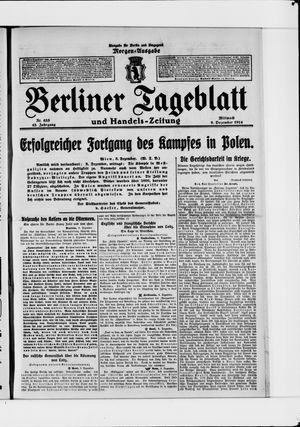 Berliner Tageblatt und Handels-Zeitung vom 09.12.1914