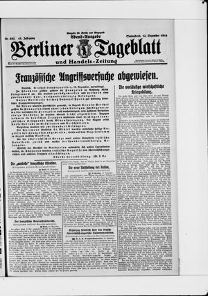 Berliner Tageblatt und Handels-Zeitung vom 12.12.1914