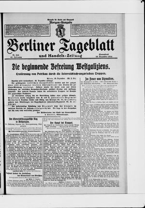 Berliner Tageblatt und Handels-Zeitung vom 19.12.1914