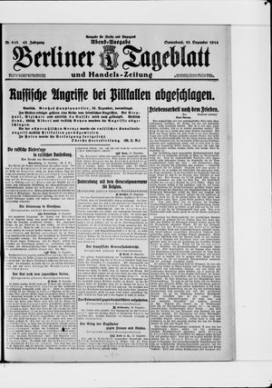 Berliner Tageblatt und Handels-Zeitung vom 19.12.1914