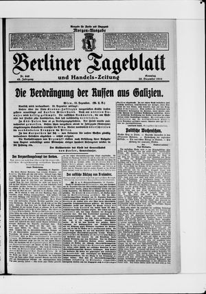Berliner Tageblatt und Handels-Zeitung vom 20.12.1914